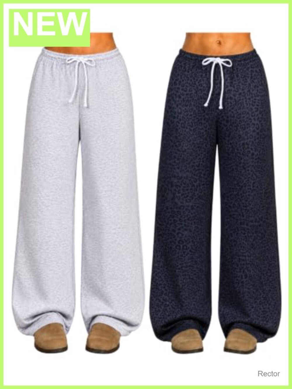 Tween Girls 2 Pack Wide Leg Sweatpants with Pockets Cotton Blend Leopard